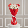 10 White Gerbera Flowers Bouquet