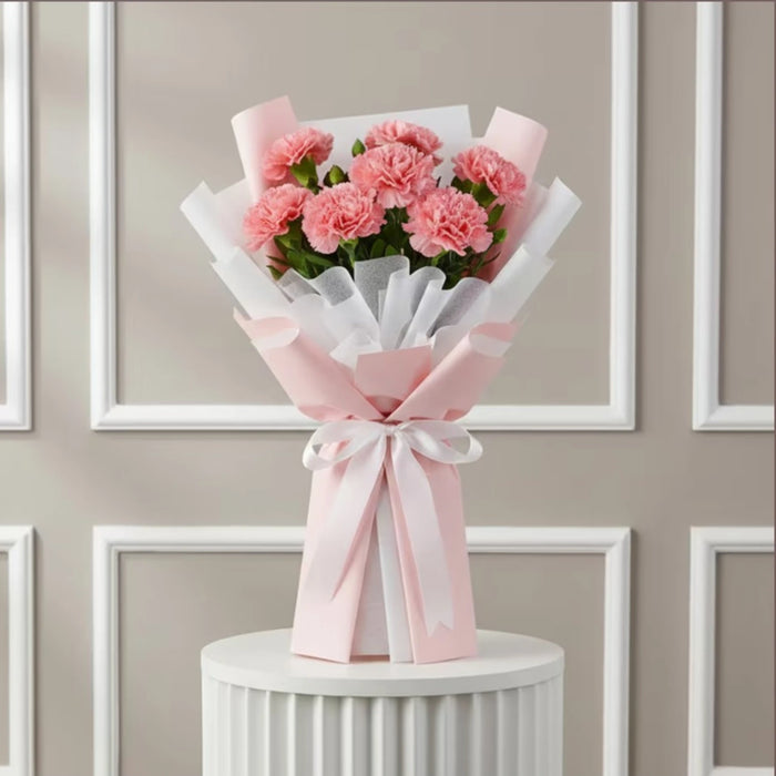 Pink carnations bouquet for gift giving
