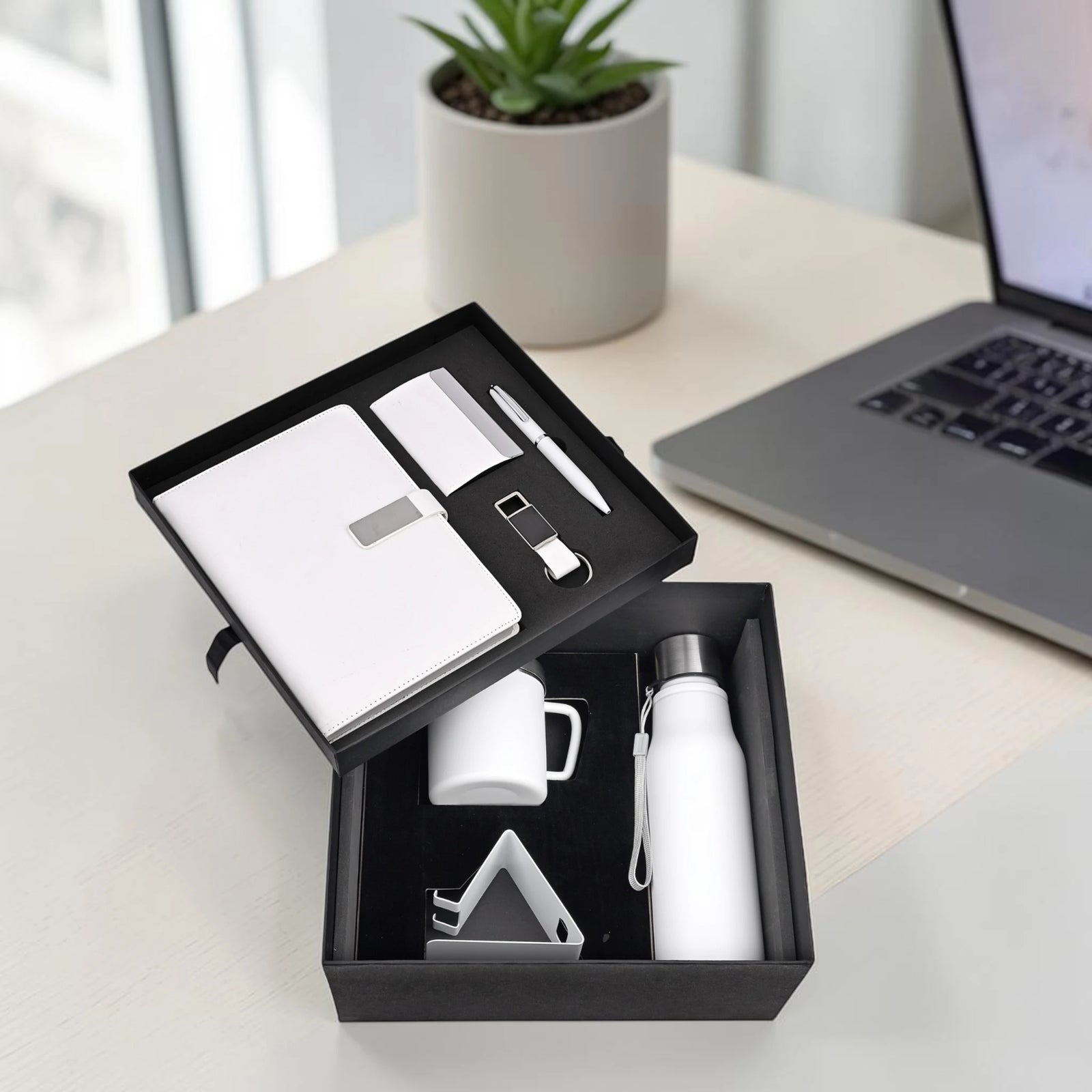 white Premium 7 in 1 combo bottle set insulated drinkware bundle gift for professionals