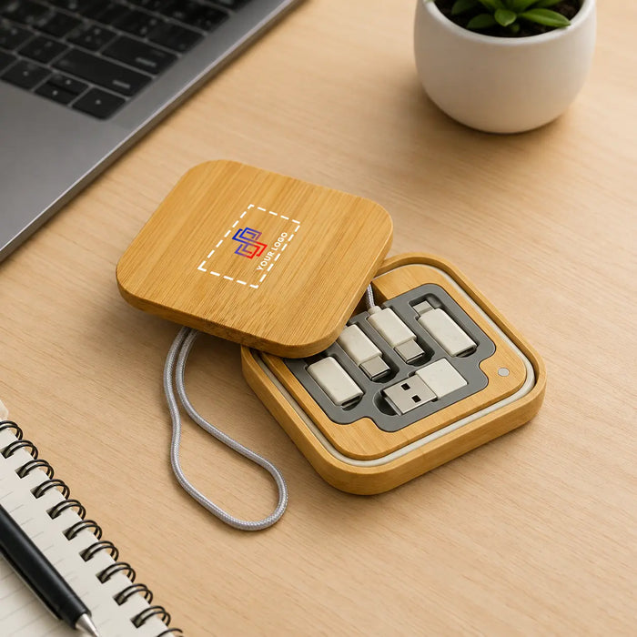 Eco Rack Bamboo Multi-Functional USB Charging Kit