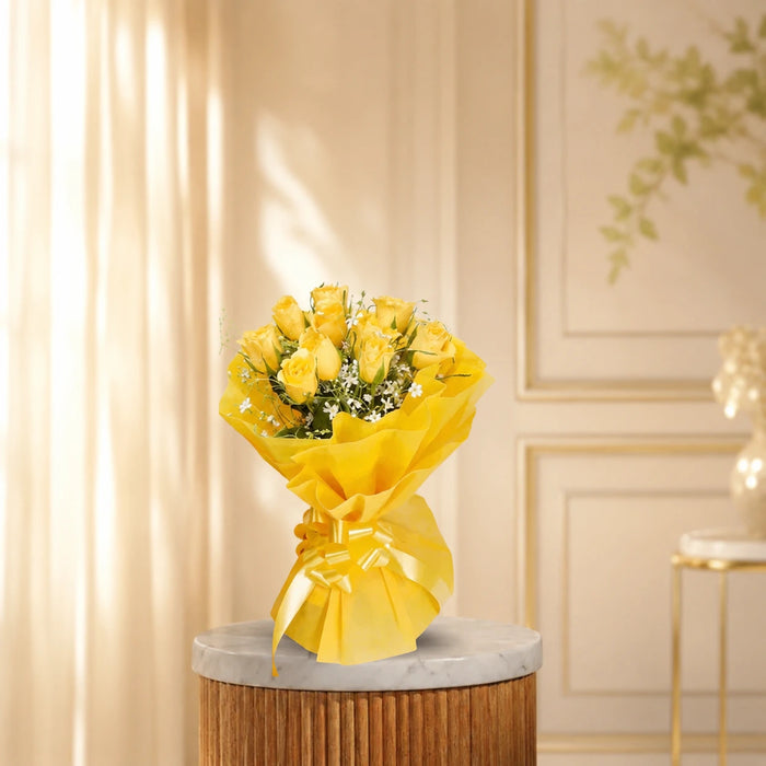 8 Yellow Roses