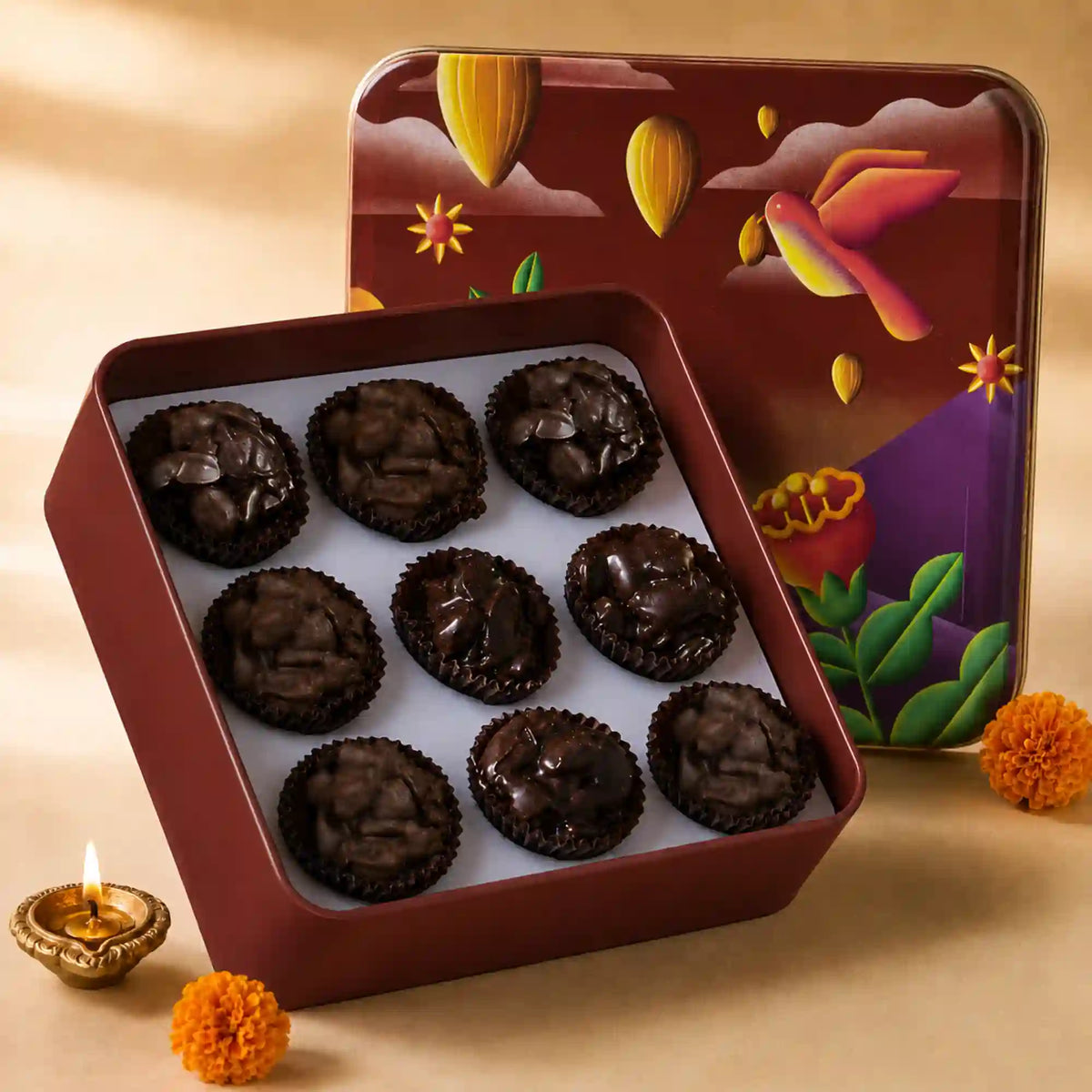 Almond Rocks – Dark Chocolate Coated Almonds | Box of 9 & 16