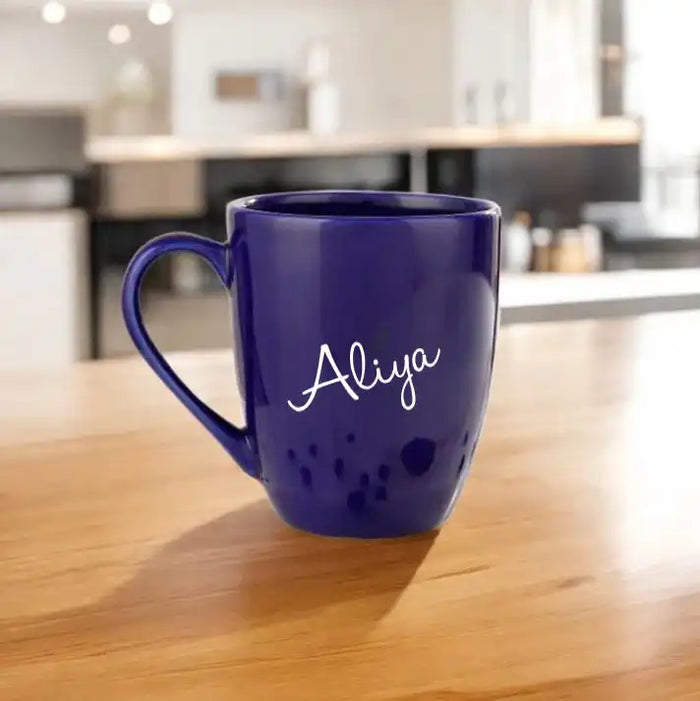 Personalized Blue Ceramic Mug 350 ml beautifully crafted custom gift and personalized coffee mugs