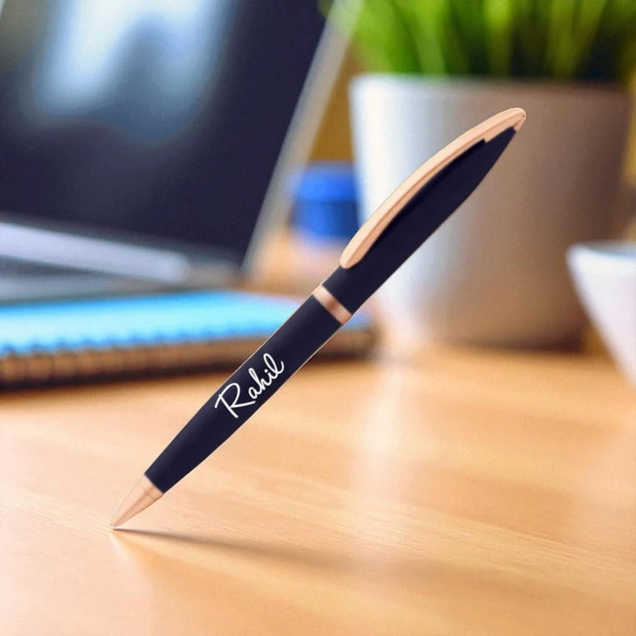 standing Blue rosegold personalized metal pen striking high quality custom writing instrument and personalized gift pens