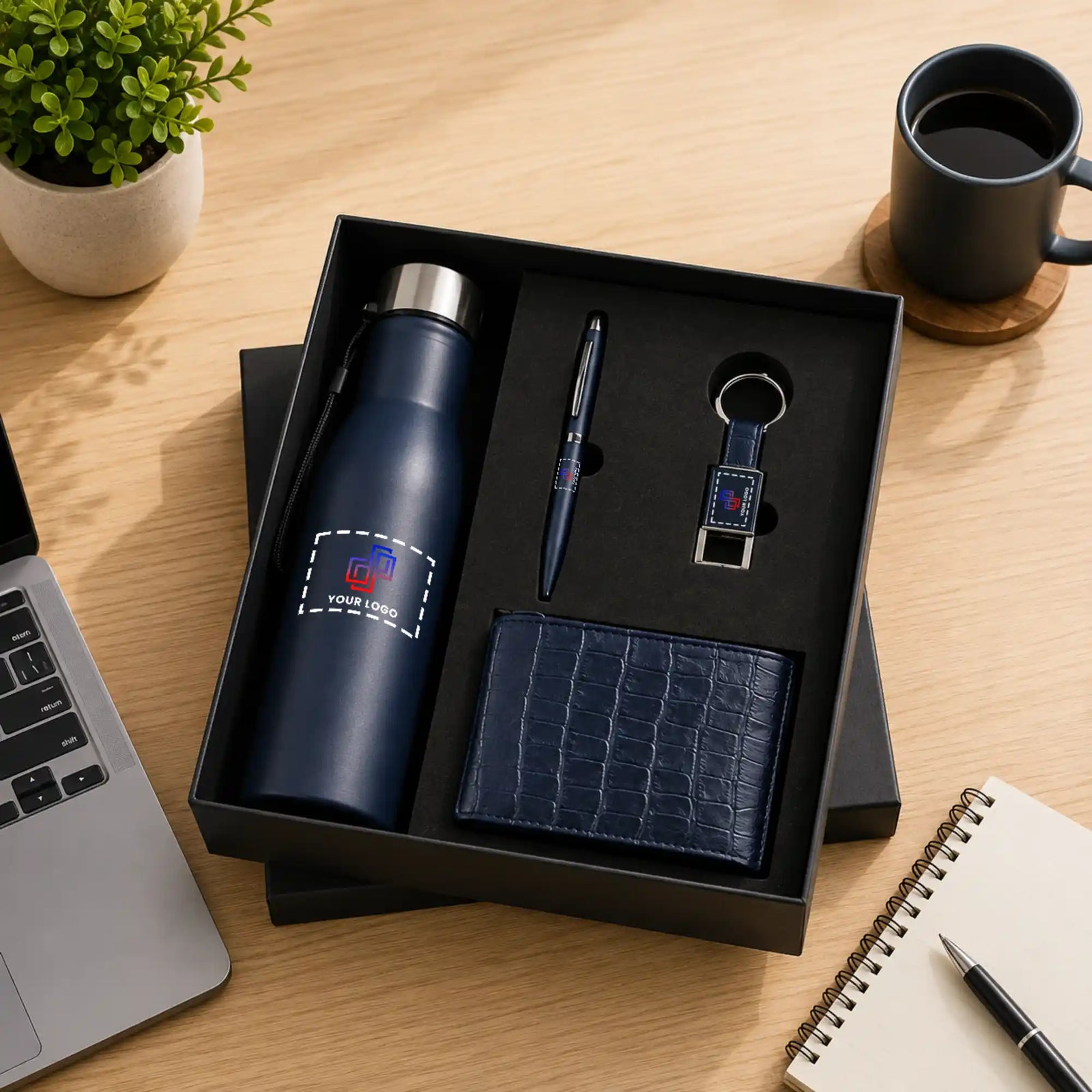 4-in-1 Bottle Pen Wallet and Keychain Gift Set