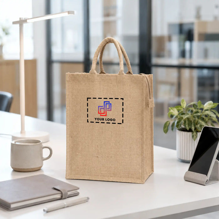 Basic Zipper Jute Bag