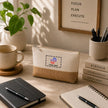 Dual-Tone Jute Zipper Pouch