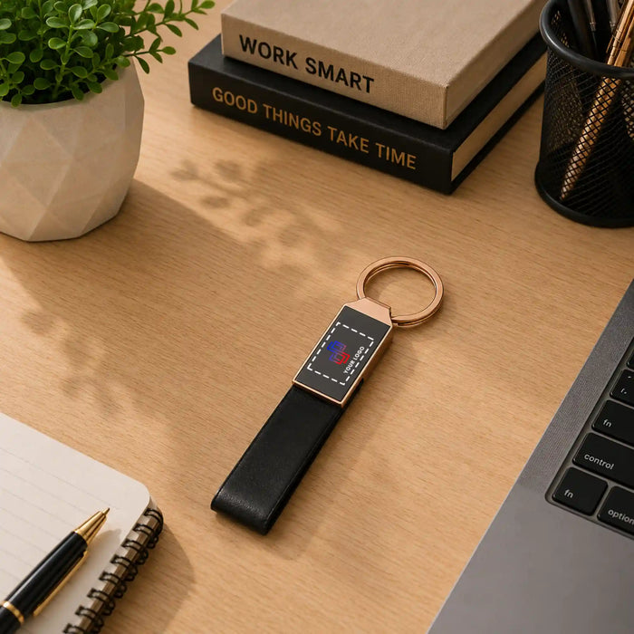 Rectangle Bronze Metal Keychain