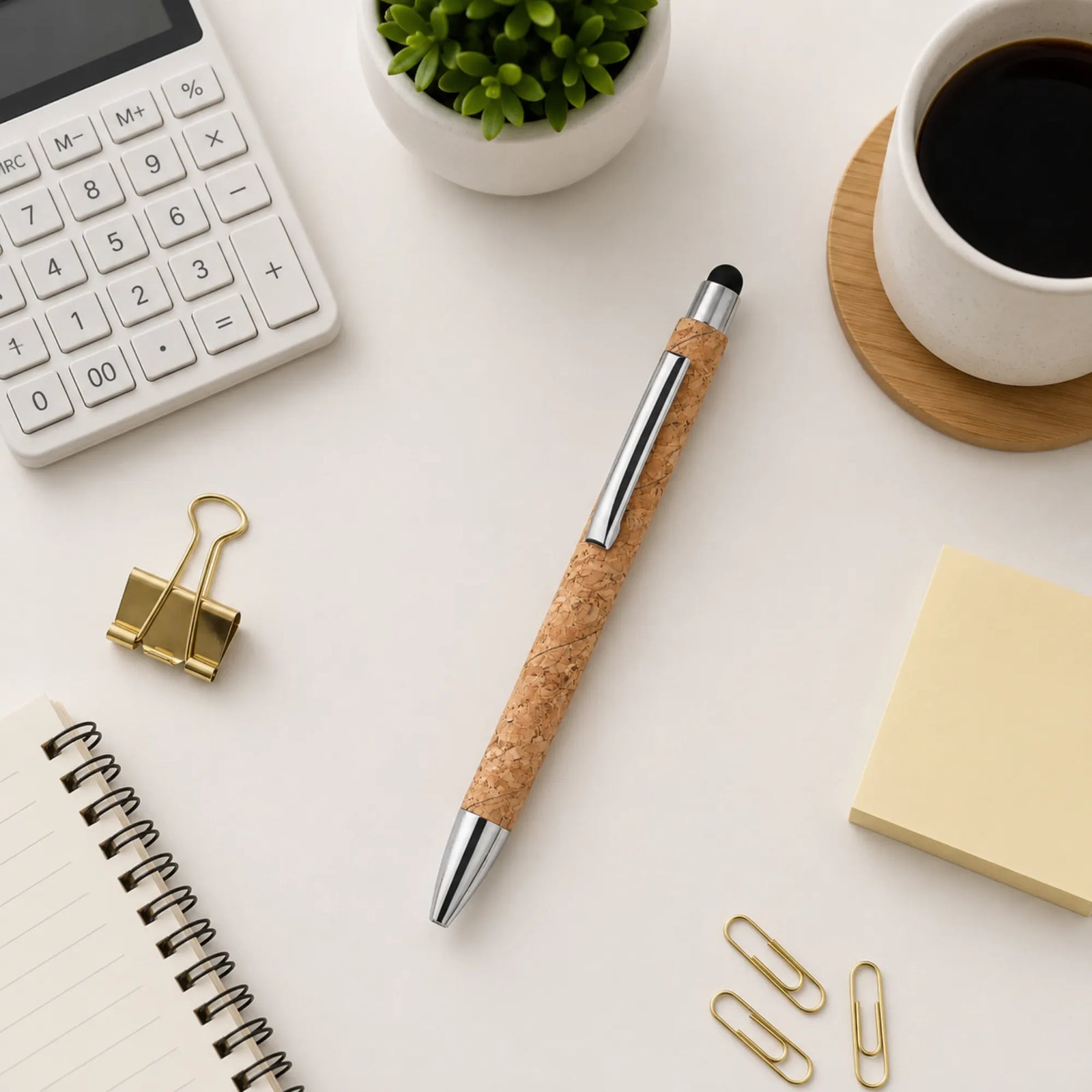 Eco-Friendly Cork-Finish Click-Action Pen