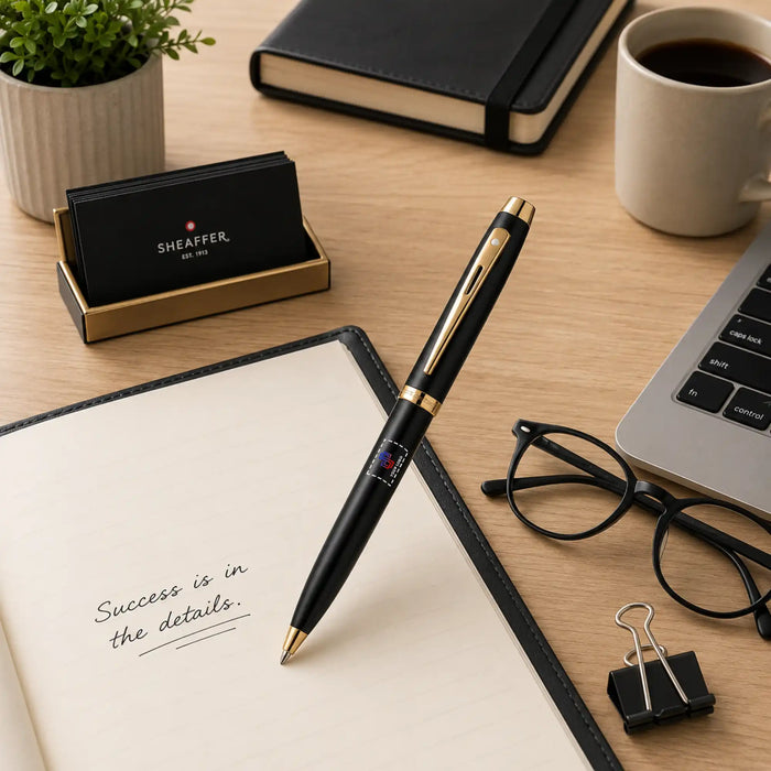 Sheaffer 300 Glossy Black Ballpoint Pen with Gold-Tone Trim