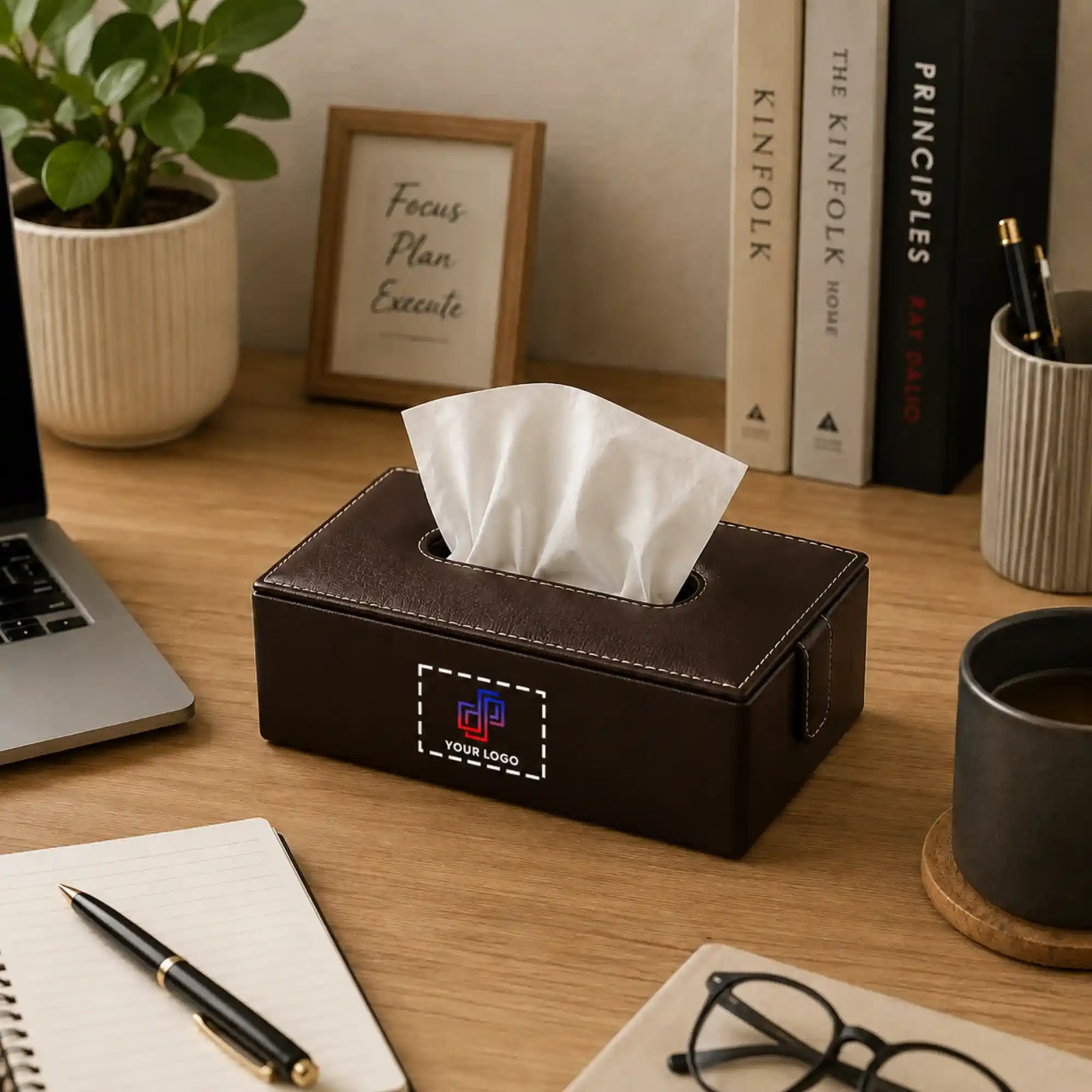 Premium Leather Tissue Box Holder