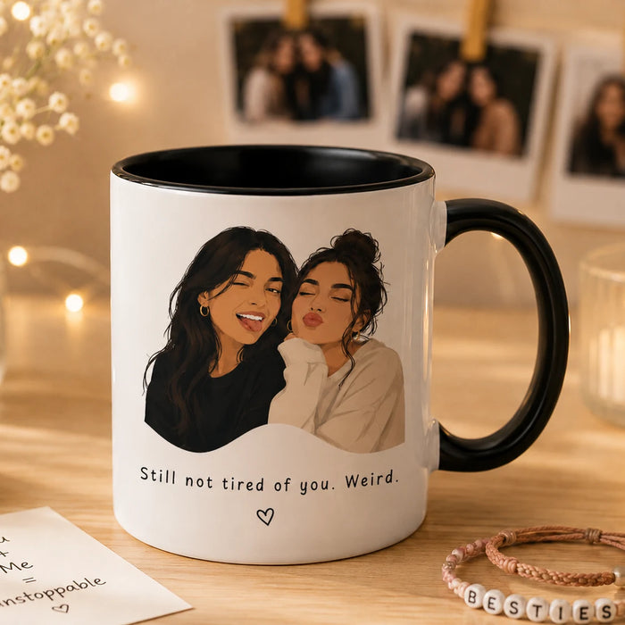 Personalized Best Friends Portrait Ceramic Mug