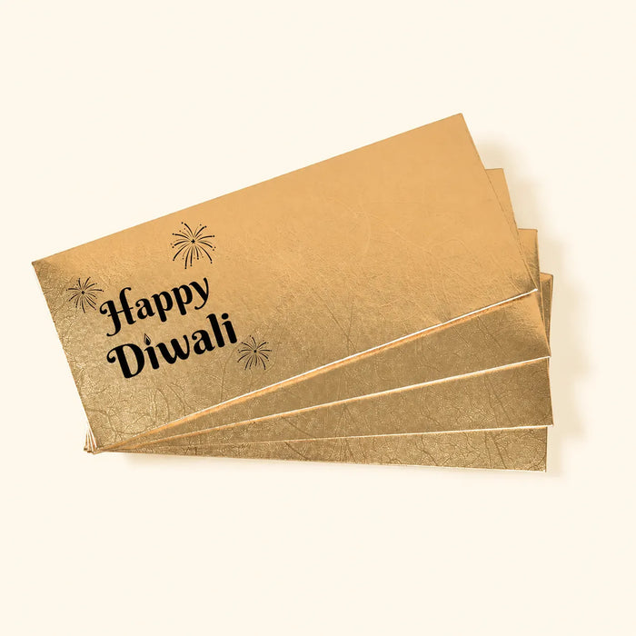 Golden Happy Diwali Envelopes - Pack of 10