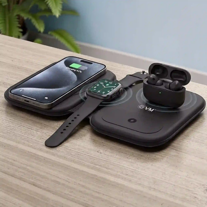 EVM Black Enpad 3 in 1 Wireless Charging Station EK10190