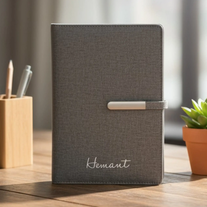 Elegant Grey Jute Diary