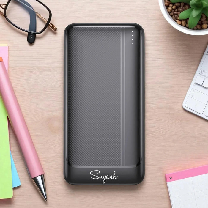 wide angle upper shot EnTech Plus portable 20000mAh power bank high capacity custom tech essential and personalized gifts for husband