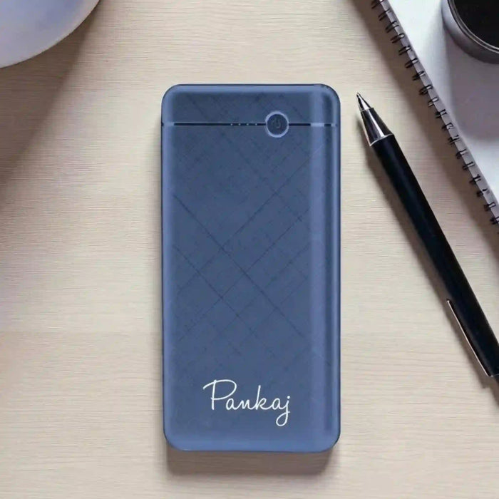blue wider shot EnWing 10000 mAh portable power bank slim sleek custom power companion and personalized gifts for him
