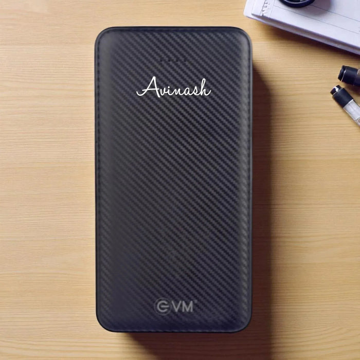 upper front shot EnZest 10000mAh powerbank fast reliable custom portable charger and personalized gifts for tech lovers
