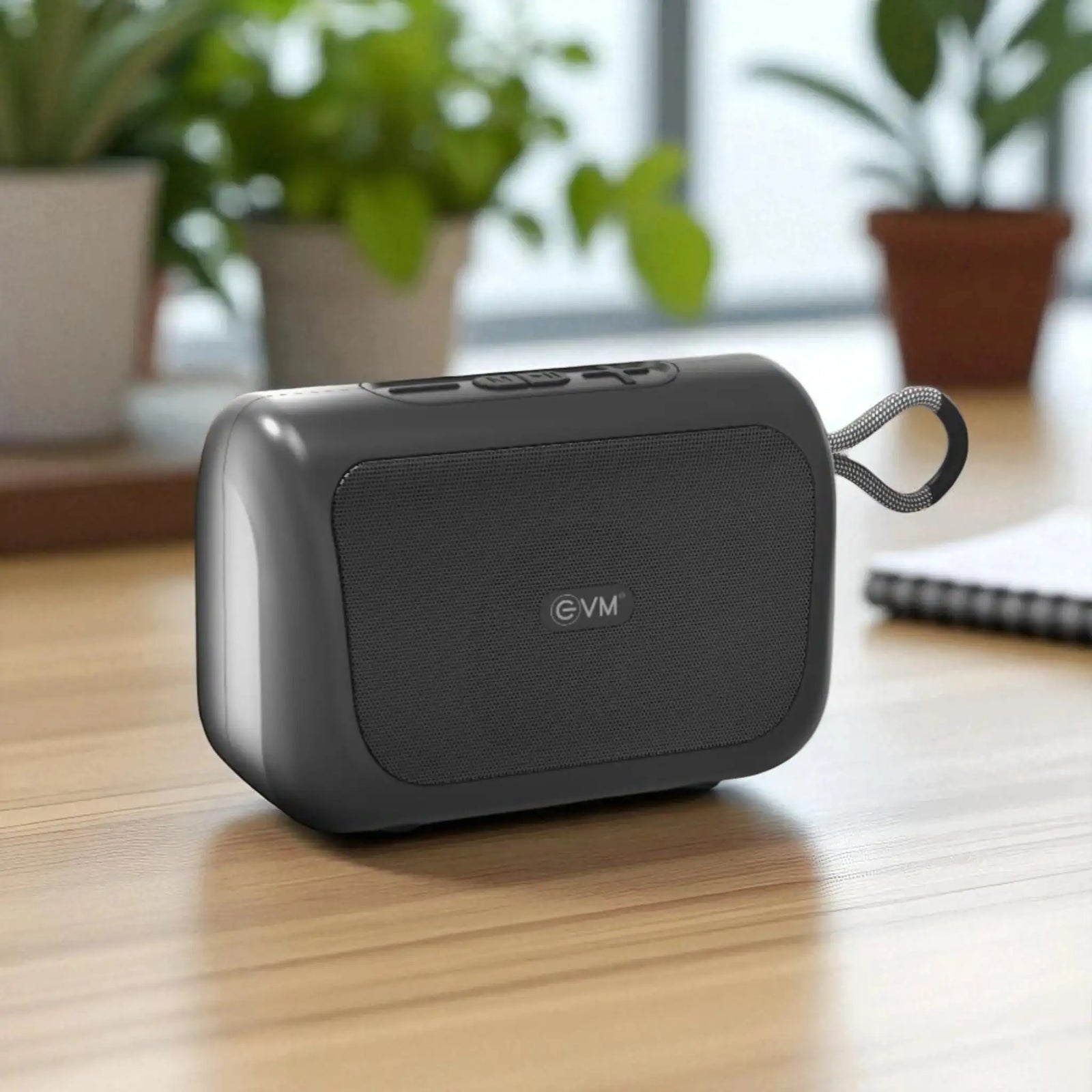 seaker kept on table EnVox bluetooth speaker premium custom audio gadget with deep sound and personalized gifts for tech lovers