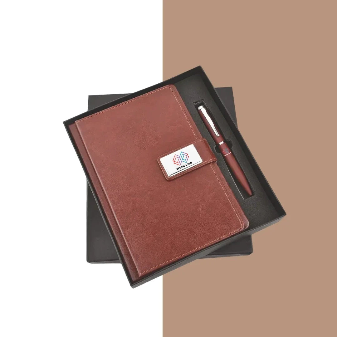 Brown Mars Pen & Diary Brown