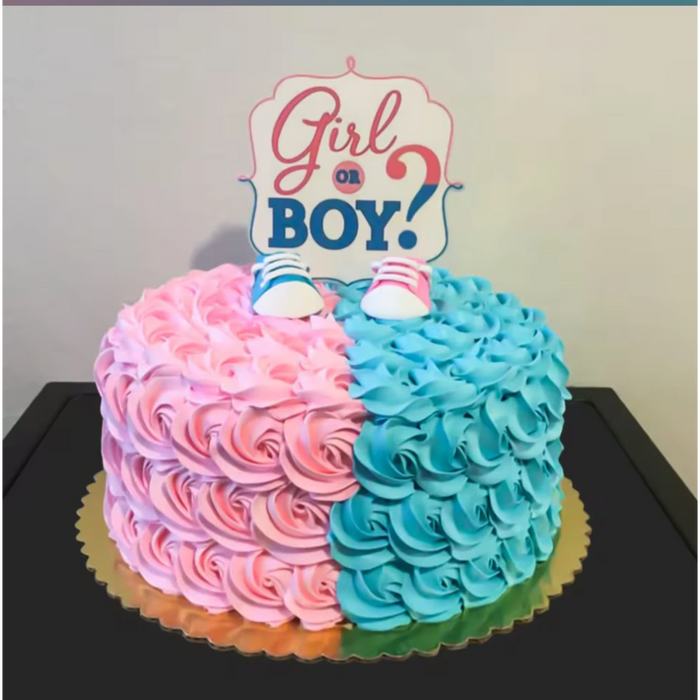 Girl or Boy Baby Shower Cake with colorful rosette design