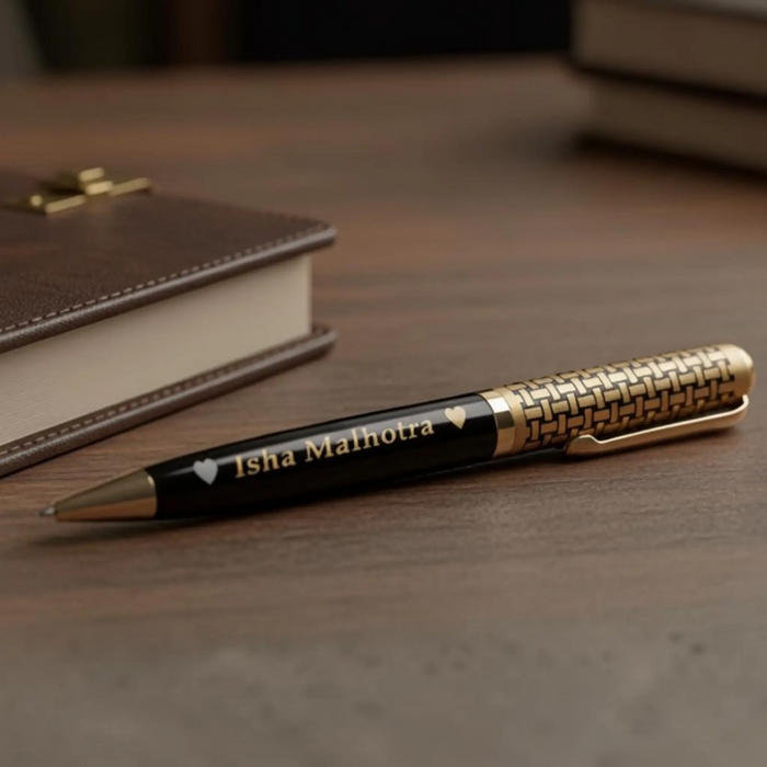 Gold And Black Personalized Name Pen