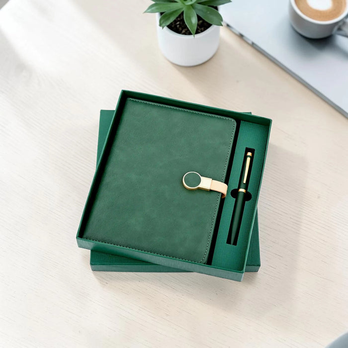 green Royale eco friendly pen and diary combo sustainable corporate gift set for professionals