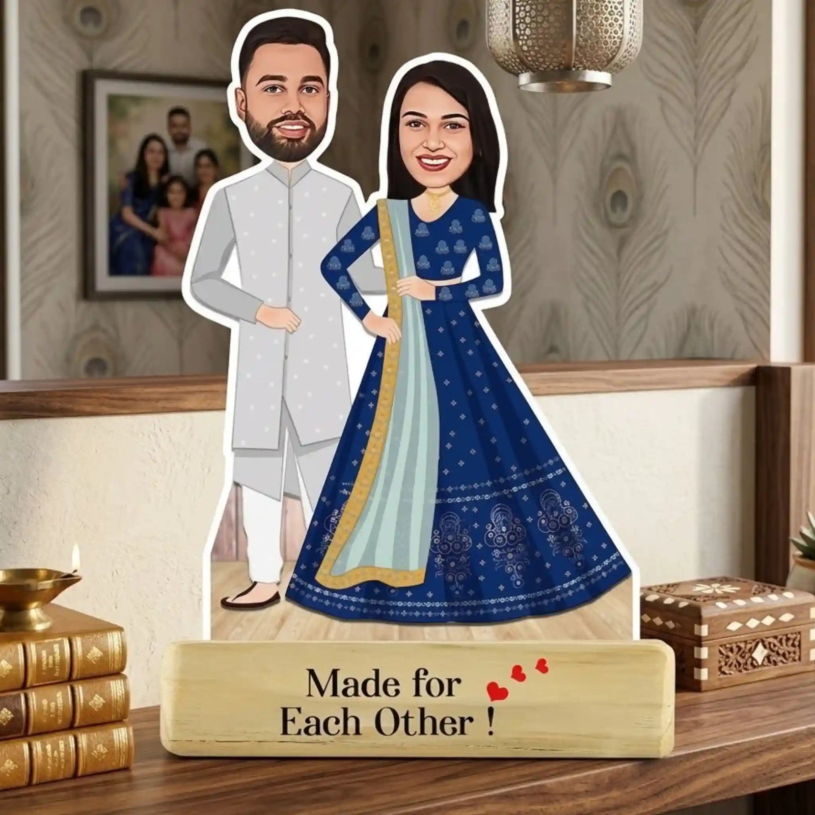 Made for Each Other caricature sweet romantic custom artwork and personalized romantic caricature