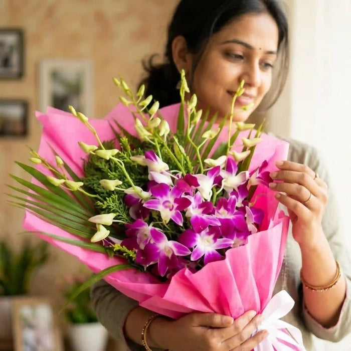 Mesmerizing Purple Orchid Bouquet