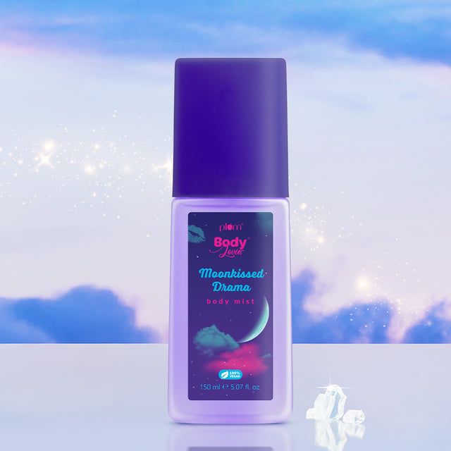 Moonkissed Drama Body Mist - Dreamy Fragrance | 150ml, Long-lasting body mist with a celestial-themed label and purple cap, ideal for daily wear.