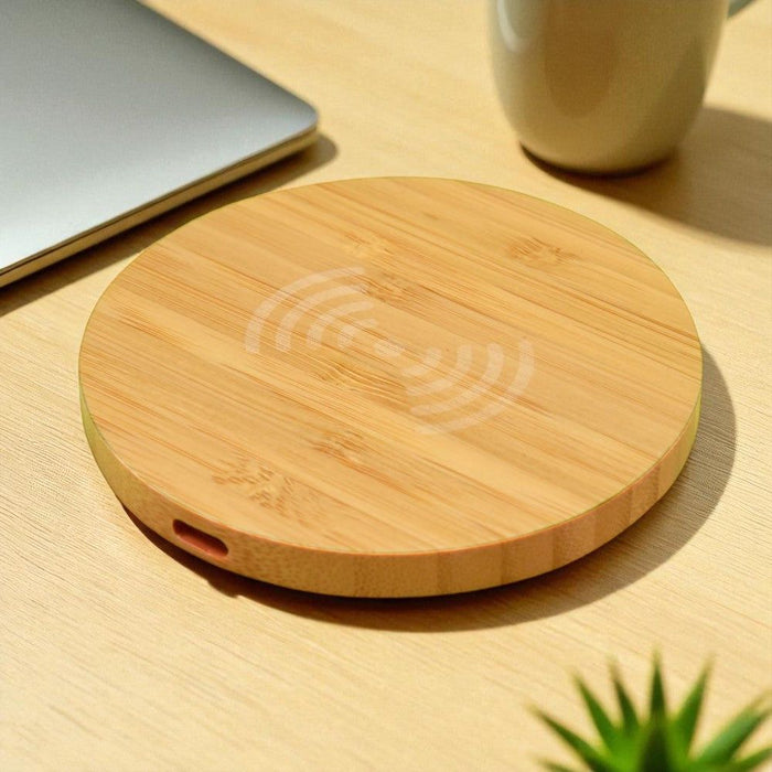 15W wireless bamboo charger eco-friendly power custom charging pad and personalized eco friendly gifts