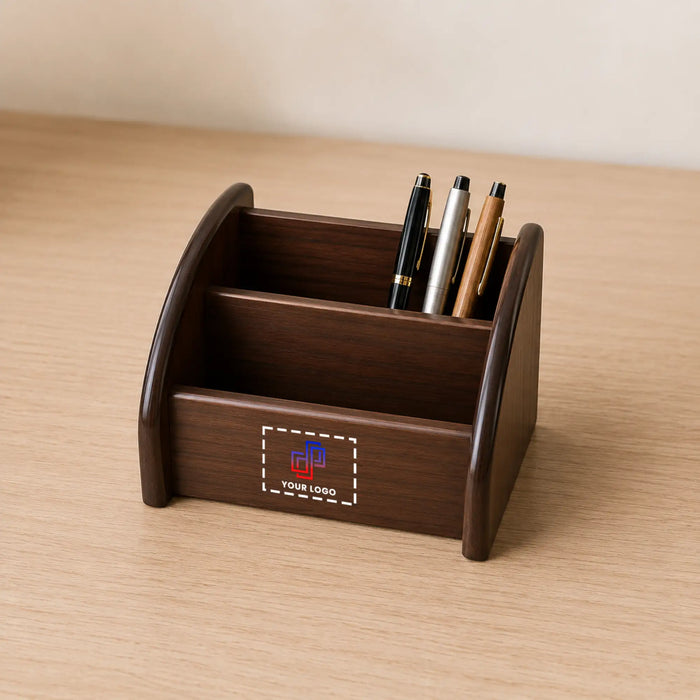 Classic Wooden Desk Pen Holder