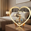 Personalized Heart Shape Golden Acrylic Frame