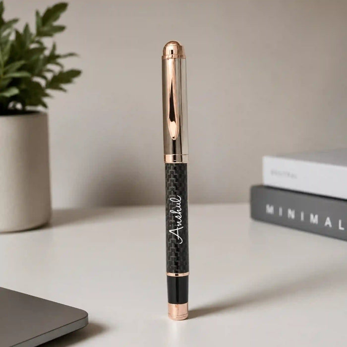 Rosegold carbon-fiber personalized pen sleek premium writing instrument and personalized executive pens