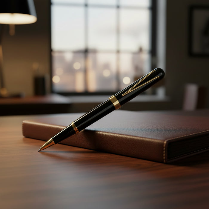 Royale Black & Gold Roller Pen