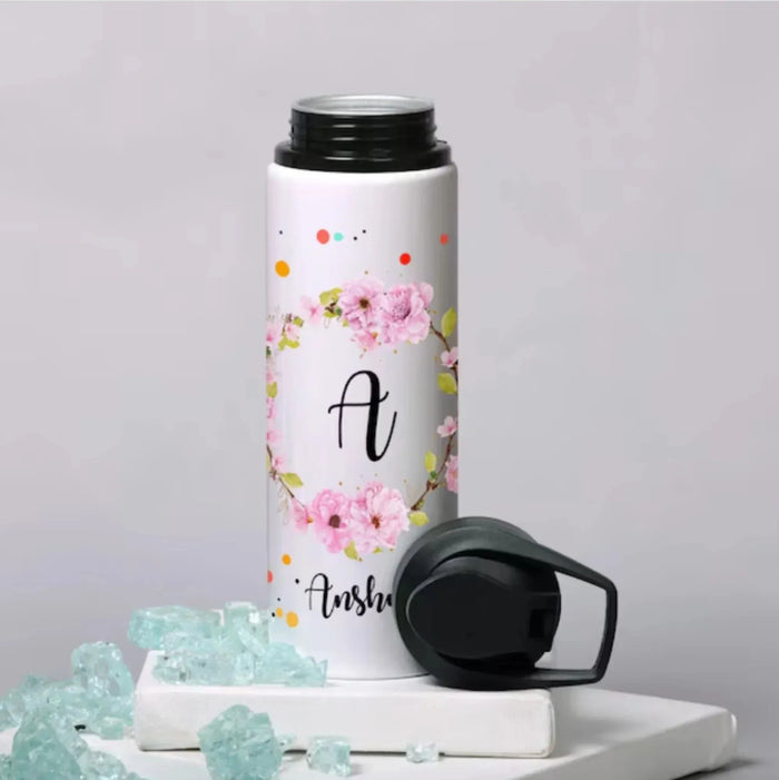 Blooming Personalized Water Bottle
