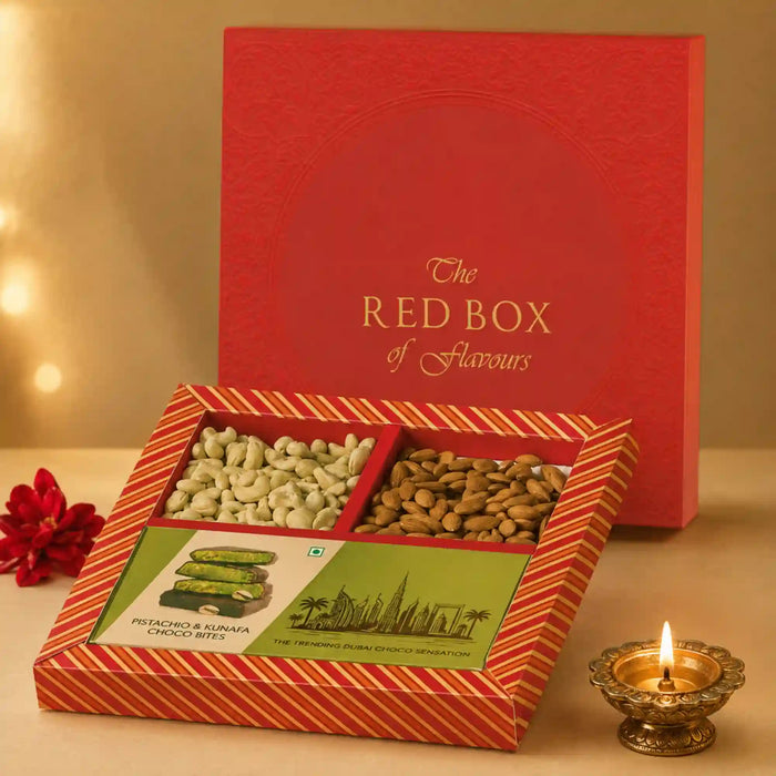 The Auspicious Red Box – Premium Dry Fruit Edit
