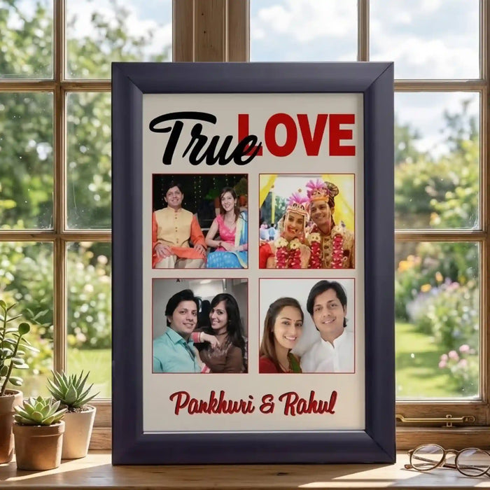 True Love Collage – Personalized Couple Photo Frame
