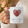 Personalized Fingerprint Heart Couple Mug