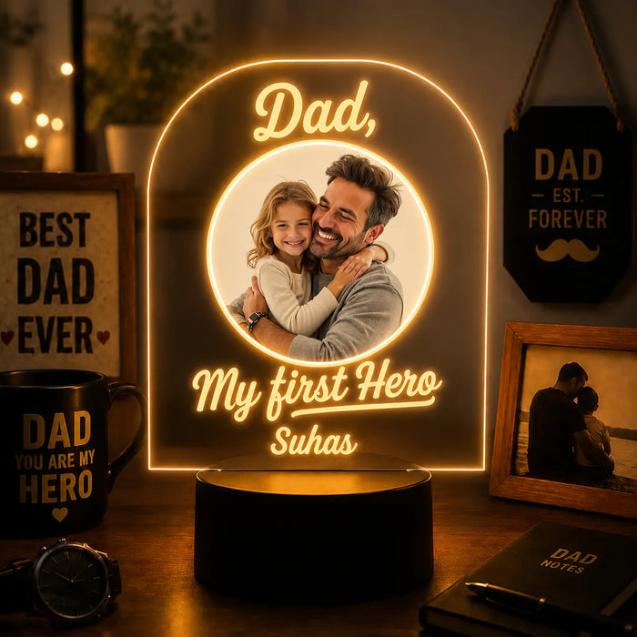Custom personalized first hero photo lamp