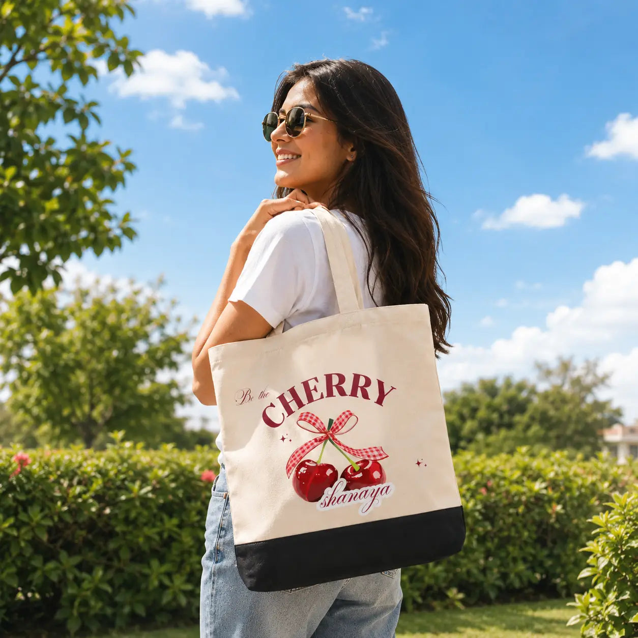 Coquette Cherry Personalized Tote Bag