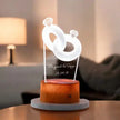 Personalized Couple Ring LED Lamp - Wooden Base
